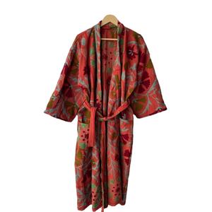 Suzani broderie Kimono fait à la main broderie florale manteau hiver Style indien Boho manteau Style indien broderie Kimono Robe - Product Image 1