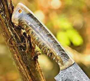 Cuchillo de Acero de Damasco de Alta Gama, el Mejor Diseño, Mango Personalizable, Cuchillo de Caza y Desollado Hecho a Mano con Funda Fina - Product Image 3