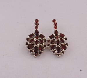 Boucles d'oreilles pendantes en argent sterling 925 avec grenat rouge naturel, pierre de naissance de janvier, pierre précieuse rouge foncé, bijoux de haute qualité - Product Image 5