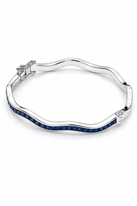 Brazalete de Zafiro Azul en Plata de Ley 92.5 KLSB-20810 - Product Image 3