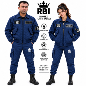 Veste de pilote unisexe RBI Nomex IIIA 4,5 oz pour aviateurs, résistante aux flammes et à l'eau, respirante, anti-UV, manches longues - Product Image 5