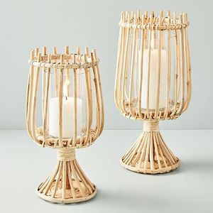 <b>rattan</b> candle holder <b>rattan</b> candle stand wicker <b>lantern</b> handmade <b>lantern</b> woven candle holder natural cane <b>lantern</b> wedding candle - Product Image 1