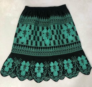 Best Women's Floral Embroidery Short <b>Skirt</b> New Trendy Pleated Streetwear with <b>Elastic</b> Waist Polynesian Polyester High Quality1 - Product Image 3
