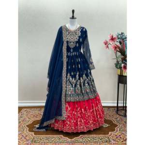 Magnifique ensemble de lehenga et dupatta en faux georgette lourd, vêtements de fête pour femmes - Product Image 5
