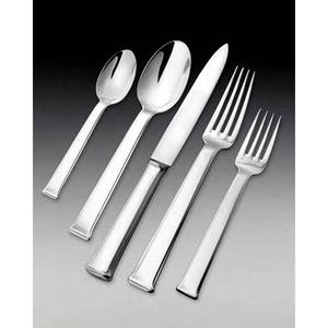 Vajilla de plata chapada en espejo pulido, mango de diseño simple completo, cubiertos de acero inoxidable, cuchillo, tenedor, cubiertos - Product Image 5