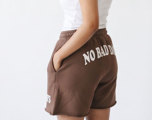 <b>Women</b> Fleece Sweat <b>Shorts</b> Print Drawstring Waist Baggy Sweat <b>Shorts</b> Casual Loose Fit Cotton Training Drawstring Waist <b>Shorts</b> - Product Image 3