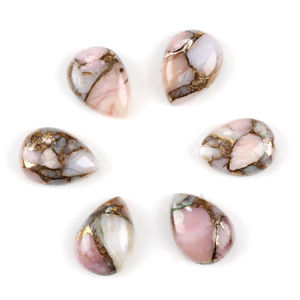 Natural genuino Mohave Natural Rosa ópalo cobre 10x14mm pera calibrada cabujón piedra preciosa suelta para la fabricación de joyas proveedor - Product Image 5