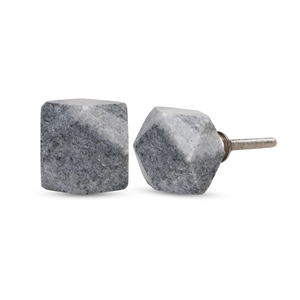 Shubham Handcrafted Round Grey <b>Wardrobe</b> Drawer Knob Grey Hexagon Stone Farmhouse Furniture Knobs - Product Image 2