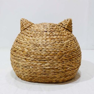 ตะกร้าใส่สัตว์เลี้ยงรูปแมวทำมือจากผักตบชวา พร้อมเบาะนุ่ม - Product Image 5