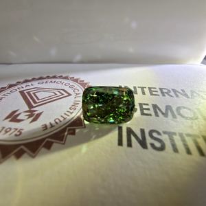 Diamante Suelto de Laboratorio, Corte Cojín, Verde Intenso, 6CT, VVS2, IGI, para Joyería - Product Image 4