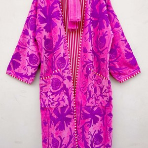 Boho Velvet <b>Kimono</b> Coat with Paisley Embroidery for Spring Winter Warmed Coat For <b>Women</b> Bulk Purchase - Product Image 1