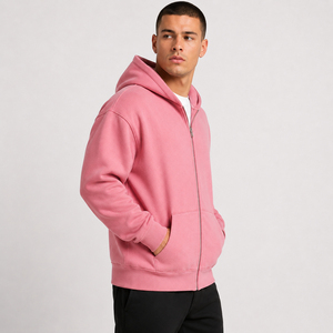Men's relaxed zip hoodie made with smooth breathable fabric offering flexible comfort and clean street inspired daily wear - Product Image 2