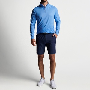 Suéter Deportivo de Punto para Hombre, Azul, con Cierre de Cremallera de un Cuarto, Manga Larga, Transpirable, con Degradado de Color - Product Image 6