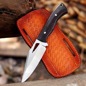 Drop Point Camping Knife Stainless Steel Blade Wood Handle Straight Edge 0.6mm Thickness DIY Grade - Product Image 6