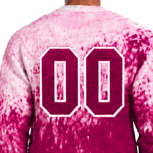 Coral Red and White Gradient <b>Men</b> <b>Sweater</b> Crew <b>Neck</b> Long Sleeve Knitted Pullover Customized Casual Streetwear Winter Fashion - Product Image 4