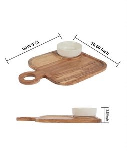 Planche à découper en bois artisanale de qualité professionnelle avec motif de fruits pour la découpe de viande, robuste, F S International - Product Image 2