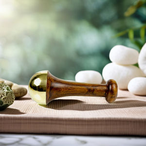 Varita Kansa de bronce ayurvédica hecha a mano en Delhi, India, para masaje facial, herramienta para reafirmar y dar luminosidad a la piel, proveedor de la India. - Product Image 1