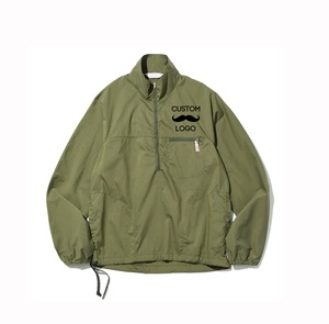 Chaqueta Cortavientos Anorak con Capucha y Media Cremallera, con Cordón Ajustable, para Hombre, con Logotipo Personalizado, Nueva Moda - Product Image 1