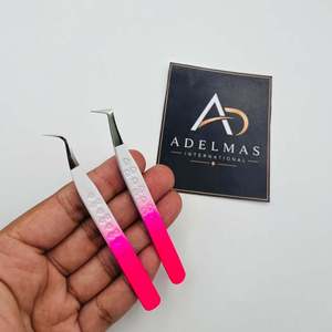 Pinzas para Extensión de Pestañas con Punta Curva de 65 Grados, Acero Inoxidable, Impresión de Logotipo Personalizado, OEM - Product Image 2