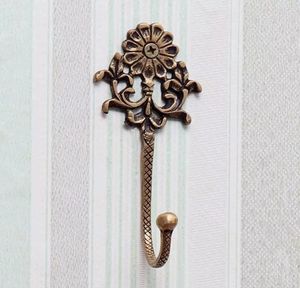 <b>Decorative</b> Brass Wall <b>Hooks</b> Antique Finish Hanging Fixture Stylish <b>Coat</b> Holder For Entryway Bedroom Bathroom Storage Needs - Product Image 1