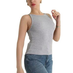 Women's Outdoor Fitness Wear Workout <b>Built</b> <b>in</b> <b>Bra</b> Yoga tank <b>Top</b> Women Manufactured Workout Raceback Cotton Tank <b>Tops</b> Wholesale - Product Image 2