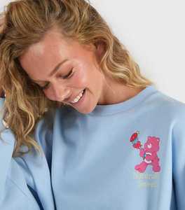 เสื้อฮู้ดโอเวอร์ไซส์สีฟ้าอ่อนแบบยูนิเซ็กซ์ พิมพ์ลายดอกไม้ แขนยาวปกติ ผ้าฝ้ายฟลีซ 100% เหมาะสำหรับใส่ในฤดูใบไม้ร่วง - Product Image 5