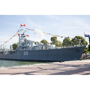Maqueta de Barco de Madera de Cedro Pintada a Mano del Destructor Canadiense HMCS Haida de Clase Tribal (G63) de 30 Pulgadas, Decoración para el Hogar - Product Image 3