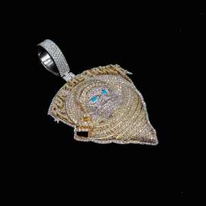 Pendentif Lion en Argent Sterling 925 Style Hip Hop Entièrement Sertie de Moissanite Plaqué Rhodium pour Hommes, Idéal pour les Mariages - Product Image 2