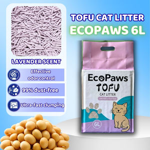 Litière pour chat Ecopaw écologique en tofu, fibres de soja, litière pour chat à agglomération rapide, faible teneur en poussière, contrôle des odeurs, biodégradable pour l'exportation - Product Image 1