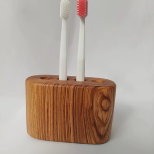 Handcrafted <b>Wooden</b> <b>Toothbrush</b> <b>Holder</b> Natural Bamboo Bathroom Counter Organizer Stand for <b>Toothbrushes</b> and Bathroom Accessories - Product Image 1