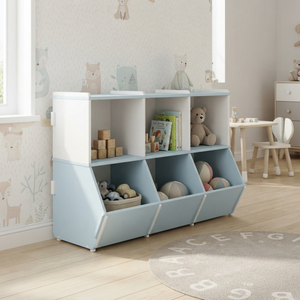 Modern Pink 6 Cubby Bookcase For Children's Room With Books And Toys Storage Modular Design Freestanding <b>Shelf</b> - Product Image 6