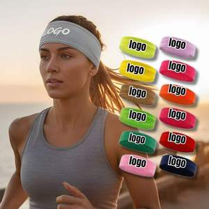 Premium Women's Thin Dry Grip Damping Polyester & Cotton Breathable Hair Bands Custom <b>Flower</b> <b>Headbands</b> for Sport Sweatproof Wear - Product Image 1