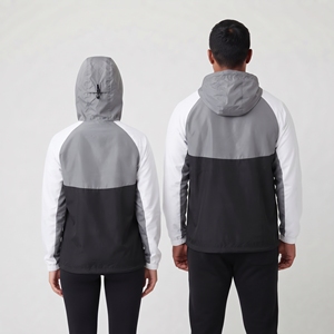 Fashion Men Windbreaker Zipper Hood Jacket Lightweight Waterproof Water Resistance Jackets OEM Zipper Windb Breaker <b>Hoodies</b> - Product Image 2