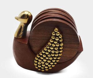 Wooden Duck Shape <b>Table</b> Coaster for Dining <b>Table</b> Tea <b>Coffee</b> Cups Decorative Handcrafted Drink Coasters for Home Kitchen - Product Image 6