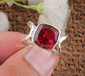 Bague de déclaration en argent sterling 925 avec quartz rouge naturel serti clos, pour femme, bijoux de mode, vente en gros - Product Image 5