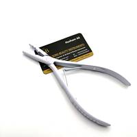 Pince à extensions capillaires multifonctionnelle en acier inoxydable blanc mat, micro-anneaux, logo personnalisé, instrument de beauté OEM