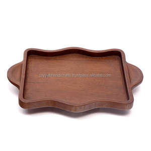 Bandeja de madera de estilo vintage con mango de metal para el hogar, cocina, hotel, restaurante, comida, cena, fiesta, servicio - Product Image 6
