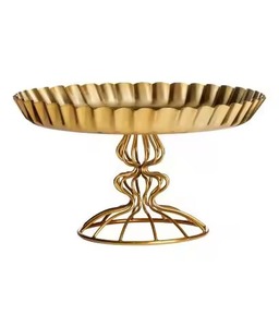 Designer Metal Cake Stand Dessert Display Plate Cupcake Holder Event Party Table Decor Contemporary Style - Product Image 1