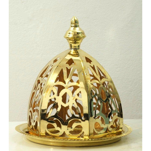 Elegante bandeja metálica para servir dátiles, nueces, dulces y frutos secos, organizador de mesa para el hogar, uso en Eid y Ramadán. - Product Image 4