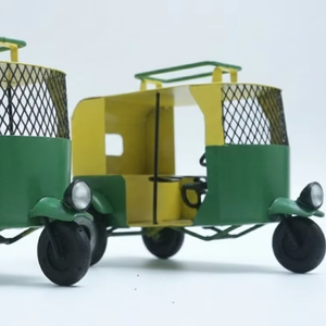 Modelo en Miniatura de Auto Rickshaw de Metal Soldado a Mano, Figura de Tuk Tuk Indio, Decoración para el Hogar, Regalo Coleccionable, con Recubrimiento en Polvo - Product Image 2