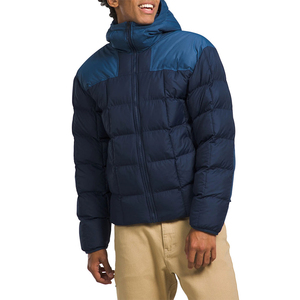 Men's Hooded Casual Puffer Jacket with Front Logo <b>Waterproof</b> & Windproof Soft Padding Warm Feel for Cold Weather - Product Image 5