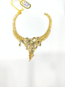 Collier ras du cou en or massif 22 carats pour femme, bijoux de mariage indiens traditionnels, élégants ornements en or pur - Product Image 2