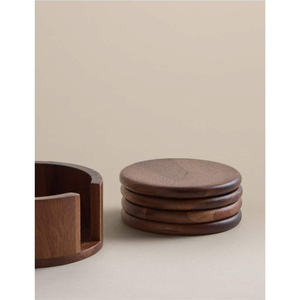 Sous-verres ronds en bois naturel gravés au laser, personnalisés, pour tasses à café, tasses à thé, hôtel, restaurant, table. - Product Image 2