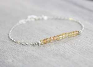Citrine Bracelet 925 Sterling Silver November Birthstone Minimalist Women Jewelry Gemstone Wholesale Supplier - Product Image 4
