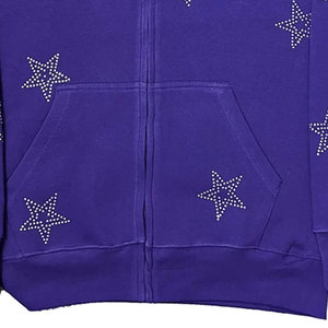 Sweat-shirts à strass tendance, tissu de haute qualité, fermeture éclair sur mesure, mélange de coton basique pour hommes et usage quotidien - Product Image 4
