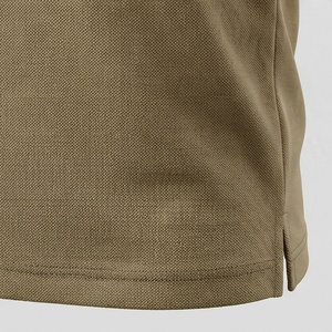 Men's Solid Color Knitted Polo <b>Shirt</b> Short Sleeve Casual Button Design Regular Length Blue Trim <b>Collar</b> and Cuffs - Product Image 5