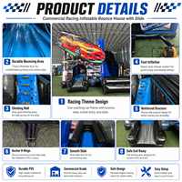 Structure gonflable commerciale durable et portable avec toboggan aquatique pour les fêtes d'anniversaire des enfants, les événements, la location et les entreprises, personnalisable