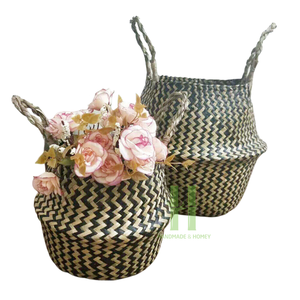 Panier de fleurs de plantes en jonc de mer coloré pour la décoration de la maison OEM de panier de rangement en jonc de mer fait à la main du fabricant vietnamien - Product Image 4