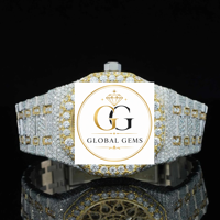Montre analogique de luxe pour homme en acier inoxydable or blanc, mouvement automatique noir, diamant Moissanite, étanche – Nouvelle collection, qualité supérieure