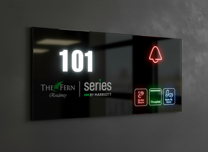 Fox Domotics FD-HCP-RNH Hotel Corridor Panel with Room <b>Number</b> DND MMR Indicator Capacitive Touch Panel Horizontal - Product Image 4